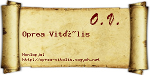 Oprea Vitális névjegykártya